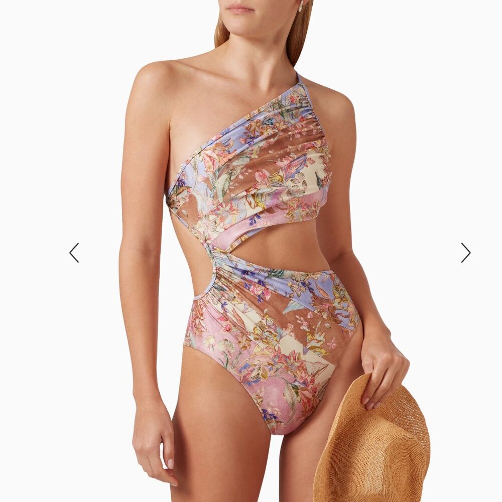 ZIMMERMANN 'Cira' Spliced Floral One-Piece Swimsuit, Multicolor AU2